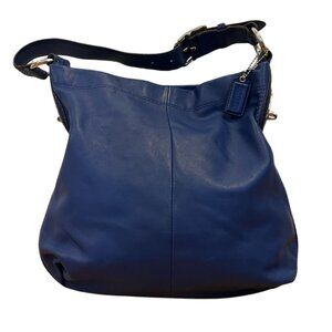 COACH Penelope Blue Leather Snake Trim Hobo Bag